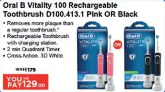 Géant Oral B Vitality 100 Rechargeable Toothbrush D100.413.1 offer