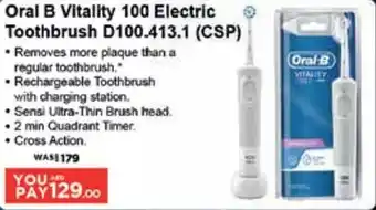 Géant Oral B Vitality 100 Electric Toothbrush D100.413.1 (CSP) offer
