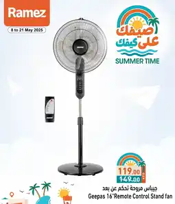 Ramez Geepas Remote Control Stand fan offer