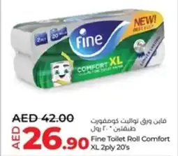 Lulu Hypermarket Fine Toilet Roll Comfort XL offer
