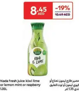 Carrefour Nada fresh juice kiwi lime or lemon mint or raspberry offer