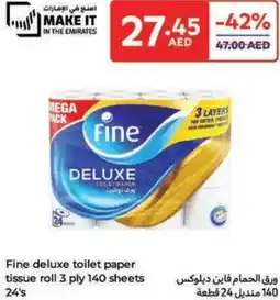 Carrefour Fine deluxe toilet paper tissue roll offer