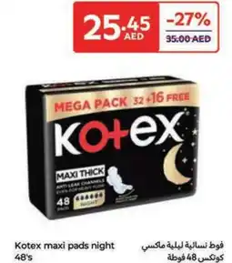 Carrefour Kotex maxi pads night 48's offer