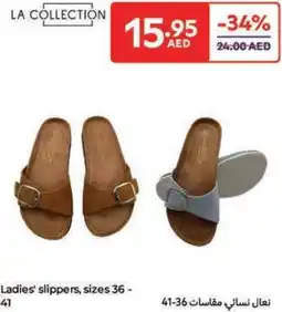 Carrefour Ladies' slippers, sizes 36 - 41 offer