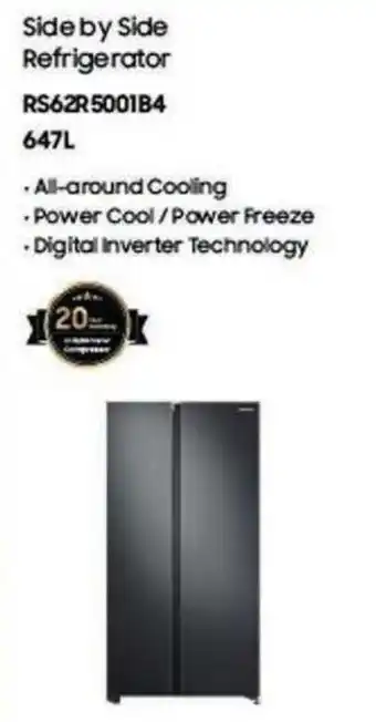 Carrefour Side by Side Refrigerator RS62R5001B4 offer