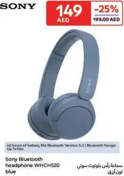 Carrefour Sony Bluetooth headphone WHCH520 blue offer