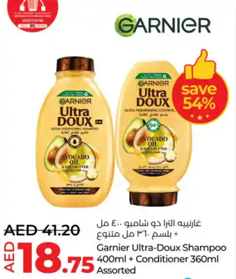 Lulu Hypermarket Garnier ultra-doux shampoo + conditioner offer