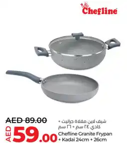 Lulu Hypermarket Chefline granite frypan + kadai offer