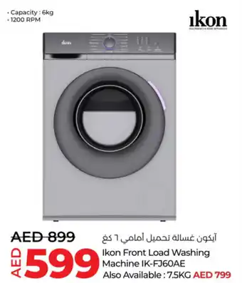 Lulu Hypermarket Ikon Front Load Washing Machine IK-FJ60AE offer