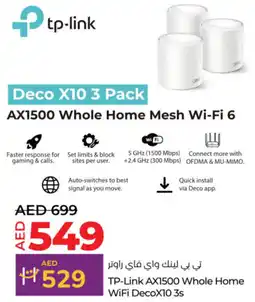 Lulu Hypermarket TP-Link AX1500 Whole Home WiFi DecoX10 3s offer