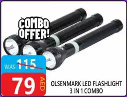 United Hypermarket Olsenmark led flashlight 3 in 1 combo offer