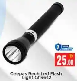 Pasons Geepas Rech.Led Flash Light Gf14642 offer