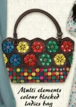 Safari Hypermarket Multi elements colour blocked Ladies bag offer