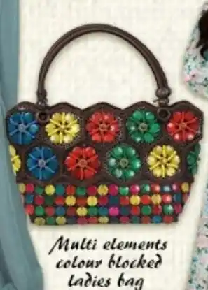Safari Hypermarket Multi elements colour blocked Ladies bag offer