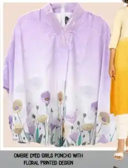 Safari Hypermarket Ombre dyed girls poncho with floral printed design offer