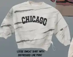 Safari Hypermarket Loose sweat shirt with distressed line print offer