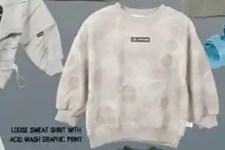 Safari Hypermarket Loose sweat shirt with acid wash graphic print offer