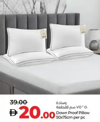Lulu Hypermarket Down Proof Pillow offer