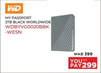 Emax WD My passport 2tb black worldwide WDBYVGO020BBK offer