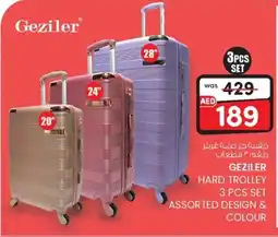 KM Trading Geziler hard trolley assorted design & colour offer