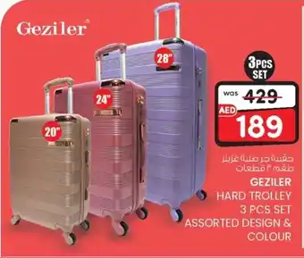 KM Trading Geziler hard trolley assorted design & colour offer