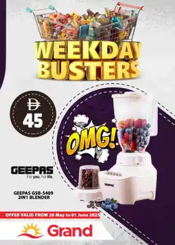 Grand Hyper Market GEEPAS Mixer / Grinder offer