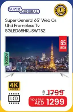 Mark & Save Super General Web Os Uhd Frameless Tv SGLED65HKUSWT52 offer