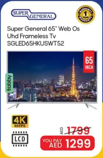 Mark & Save Super General Web Os Uhd Frameless Tv SGLED65HKUSWT52 offer