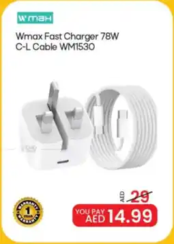 Mark & Save Wmax Fast Charger C-L Cable WM1530 offer