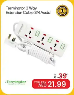 Mark & Save Terminator 3 Way Extension Cable 3M Asstd offer