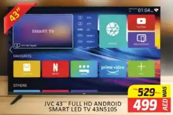 Al Madina Hypermarket JVC Full HD Android Smart Led TV 43N5105 offer