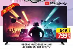 Al Madina Hypermarket Geepas GLED5023SXUHD 4k UHD Smart Led TV offer
