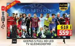 Al Madina Hypermarket Geepas S Full HD Led TV GlLED4324SFHD offer