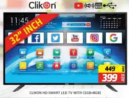 Al Madina Hypermarket Clikon HD Smart Led TV with (1gb+8gb) offer