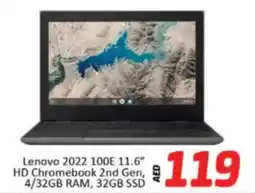 Al Madina Hypermarket Lenovo 2022 100E HD Chromebook 2nd Gen, 4/32GB RAM, 32GB SSD offer
