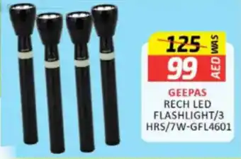 Al Madina Hypermarket Geepas rech led flashlight GFL4601 offer