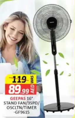 Al Madina Hypermarket Geepas stand fan GF9615 offer