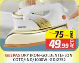 Al Madina Hypermarket Geepas dry iron goldenteflon  GDI2752 offer