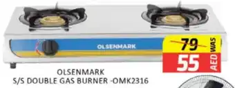 Al Madina Hypermarket Olsenmark s/s double gas burner OMK2316 offer