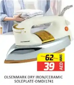 Al Madina Hypermarket Olsenmark dry iron / ceramic soleplate OMDI1741 offer