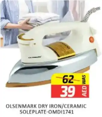 Al Madina Hypermarket Olsenmark dry iron / ceramic soleplate OMDI1741 offer