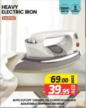 Al Madina Hypermarket Heavy electric iron CK2132 offer