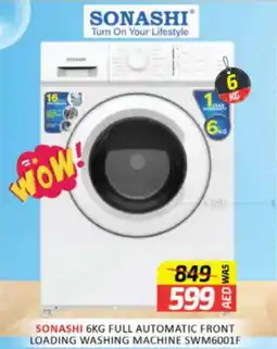 Al Madina Hypermarket Sonashi full automatic front loading washing machine SWM6001F offer