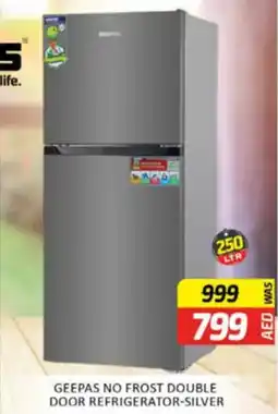 Al Madina Hypermarket Geepas no frost double door refrigerator silver offer