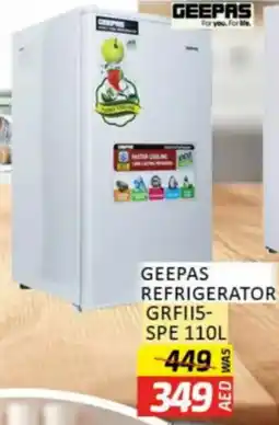 Al Madina Hypermarket Geepas refrigerator GRFI15- SPE offer