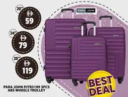Grand Hyper Market Para john pjtr3199 3pcs abs wheels trolley offer