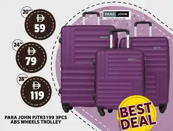 Grand Hyper Market Para john pjtr3199 3pcs abs wheels trolley offer