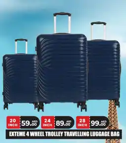 Almaya supermarket Exteme 4 wheel trolley travelling luggage bag offer
