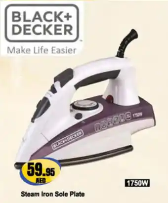 Almaya supermarket Black+Decker Steam Iron Sole Plate offer