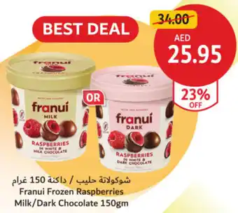 Union Coop Franui Frozen Raspberries Milk / Dark Chocolate offer